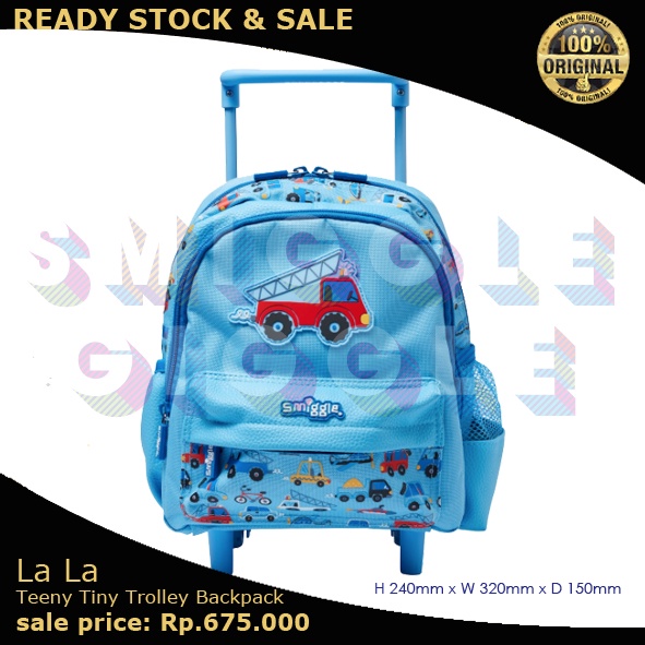 (ORI) Smiggle La La Teeny Tiny Trolley Backpack BOY Version