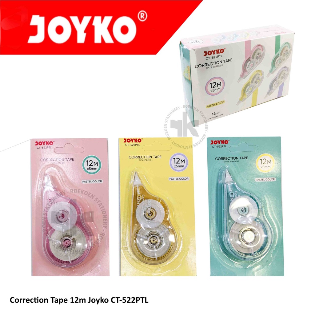 

Joyko Correction Tape 12m Polos CT-522PTL Pastel