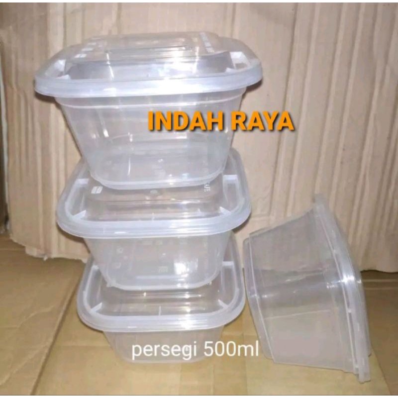 kotak makan persegi tinggi 500ml - Box Thinwall food container - isi 50pcs