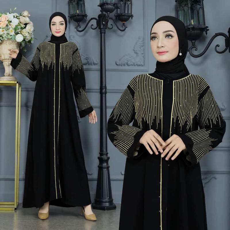 GAMIS SYAR’I ABAYA ZYVA GOLD &amp; SILVER (BUSUI) CANTIK MURAH COD