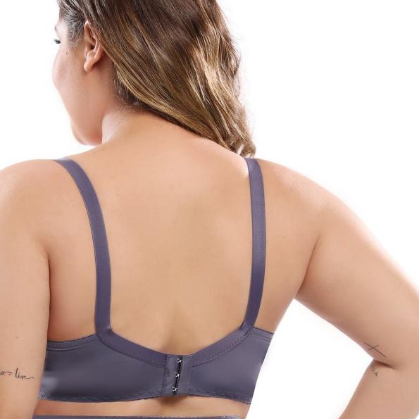 Push Up Bra BH Super Jumbo Brokat Size 40-46 Cup D-DD/E Jumbo #UW 8019 - Krem, 44 Cup D - E