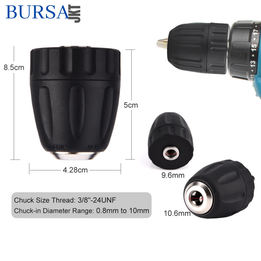 KEPALA BOR TANPA KUNCI DRILL CHUCK KEYLESS DRILL CORDLESS