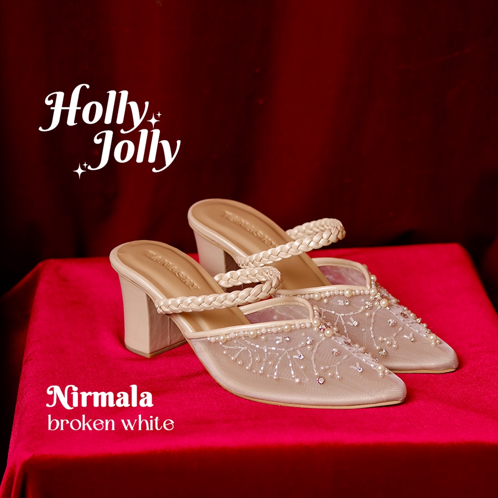 TANASKY - NIRMALA WHITE  - Sepatu Heels Wanita 7cm - Wedding Shoes