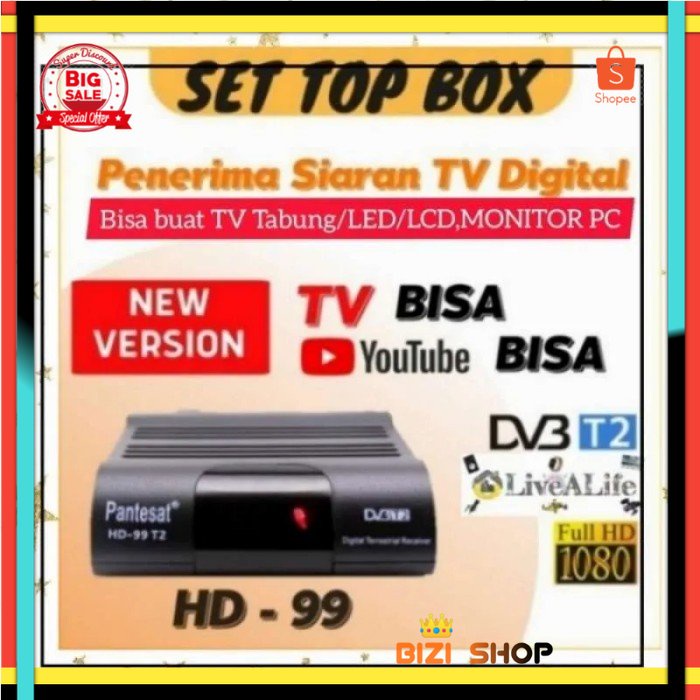 Set Top Box TV digital DVB Receiver Wifi STB Pantesat HD99 HD-99 T2