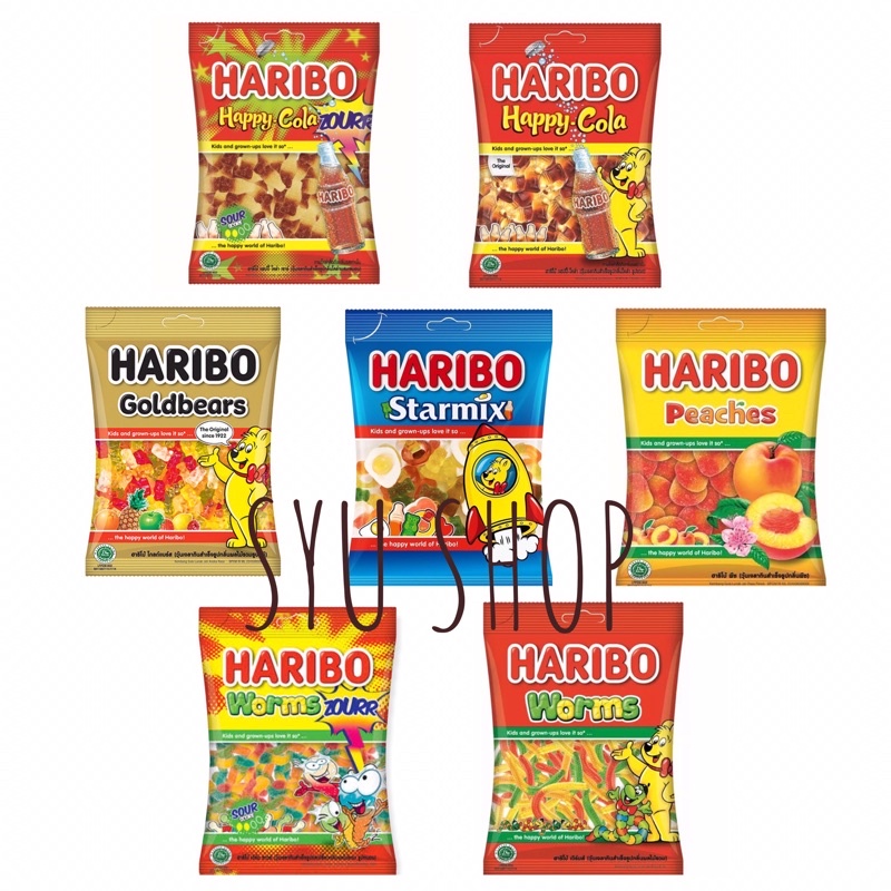 

HARIBO Happy Cola Zours Worms Peaches Gold Bear Star Mix 80gr 160gr