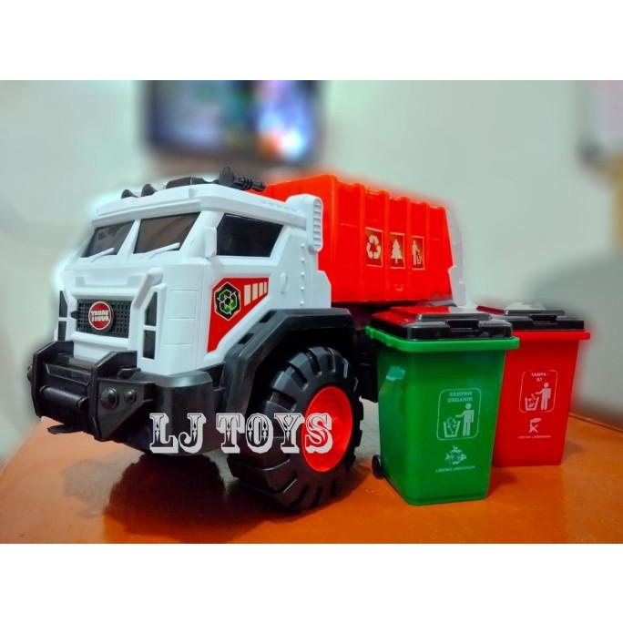 MAINAN TRUCK SAMPAH AK 74 MOBIL MAINAN ANAK + TEMPAT SAMPAH 4PCS barang ready terus