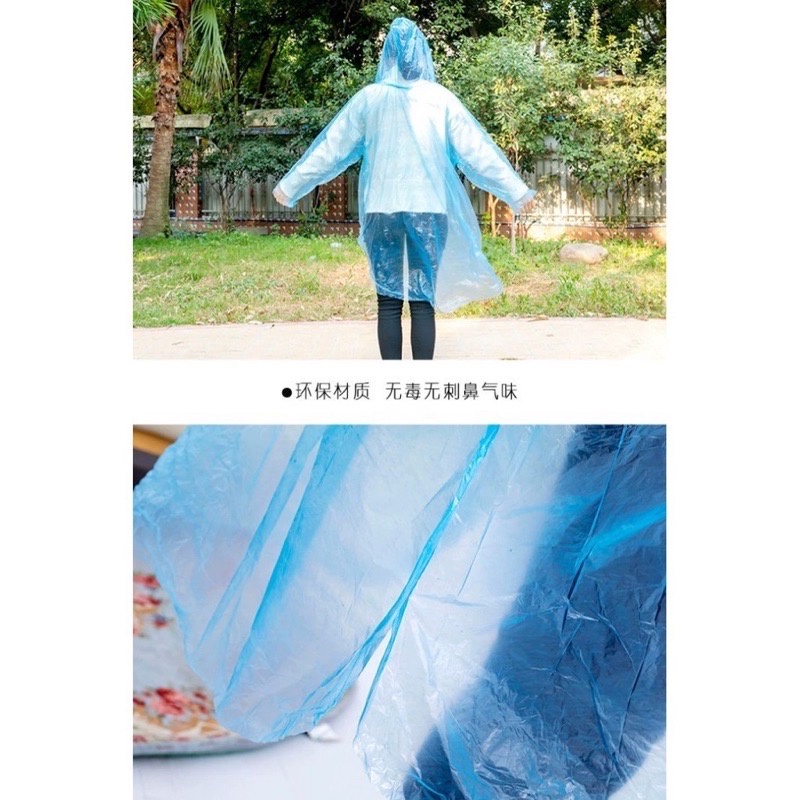 Jas hujan sekali pakai Plastik Tipis Disposable Raincoat jas hujan dewasa dan anak anak travelling dan hangout