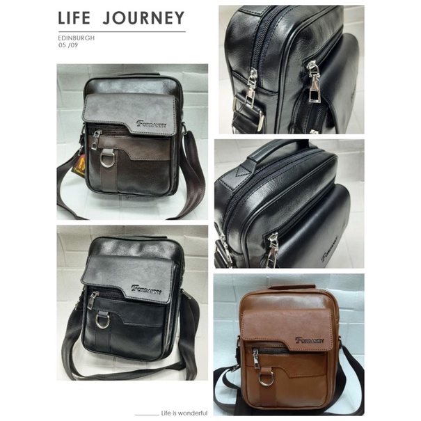 TAS PRIA SELEMPANG FORDANNI TENGTENG PU LEATHER TAS COWOK SELEMPANG JINGJING TAS SELEMPANG PRIA MULTIFUNGSI