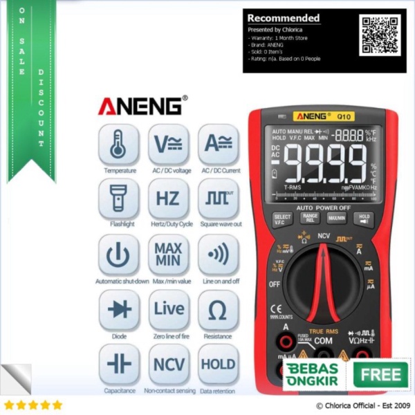 Jual ANENG Digital Multimeter Voltage Tester - Q10 - Hitam ANENG Berkualitas