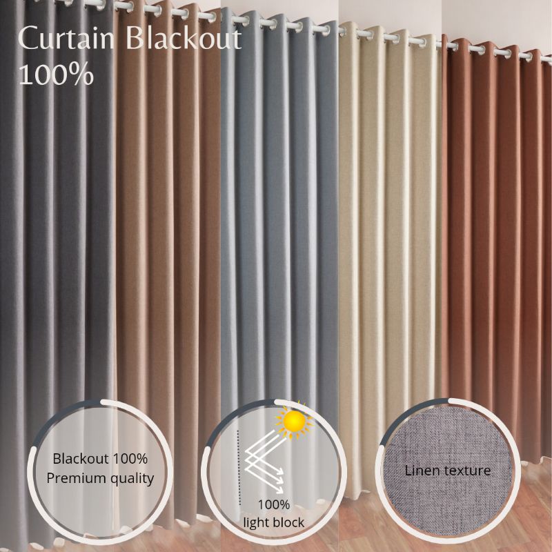 Gorden Blackout Serat Linen /Tirai Gorden Blackout 100%