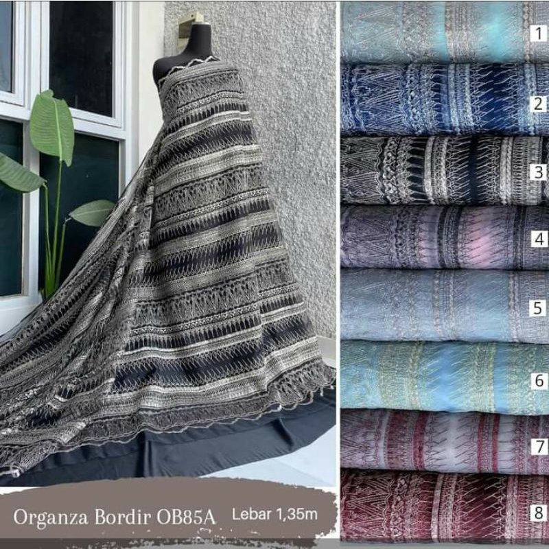 Kain Organza Bordir / Kain Brokat Organza Termurah by Maharani Textile