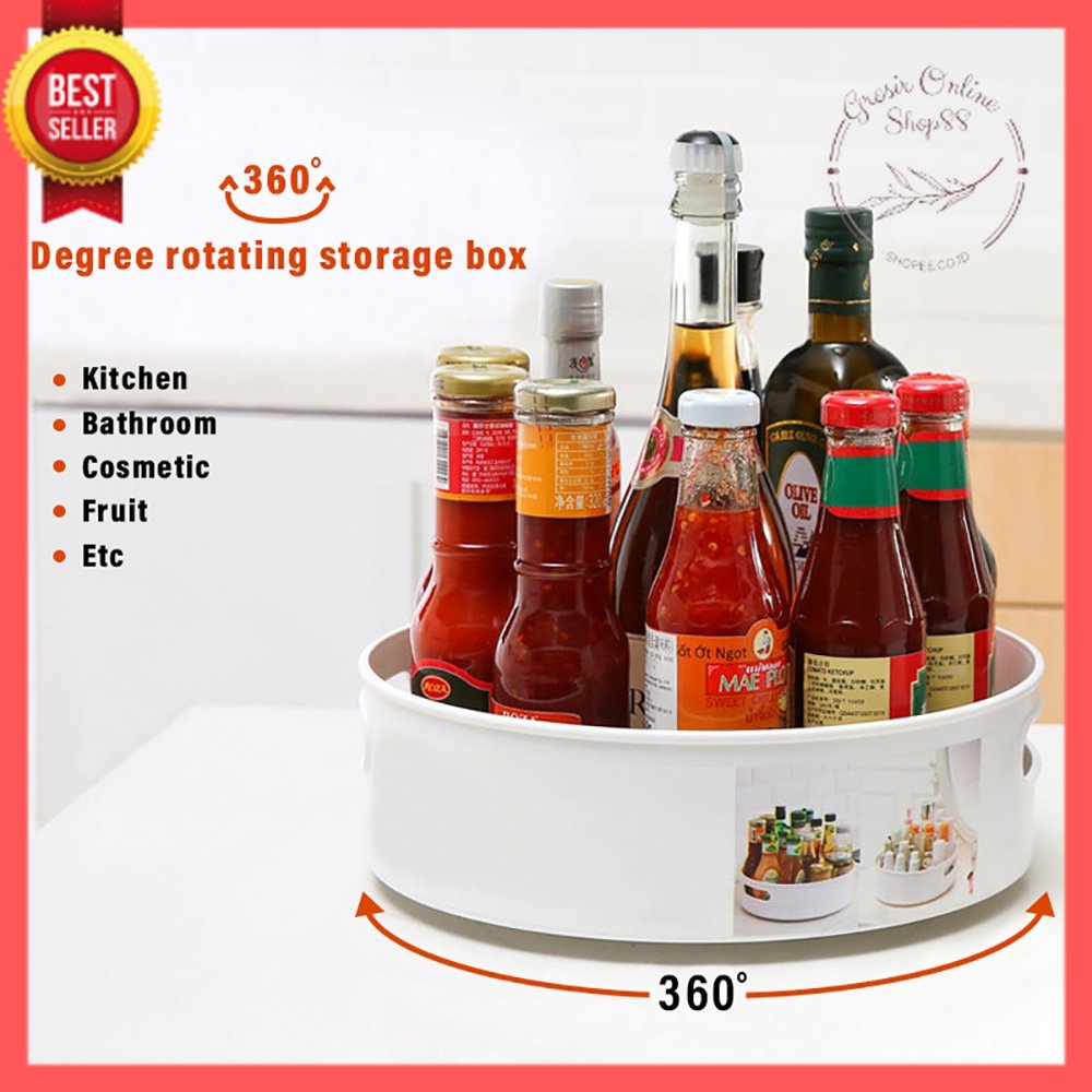 GOS A310- Wadah Penyimpanan Putar, Rak Bumbu Rak Kosmetik Keranjang Buah Storage Box