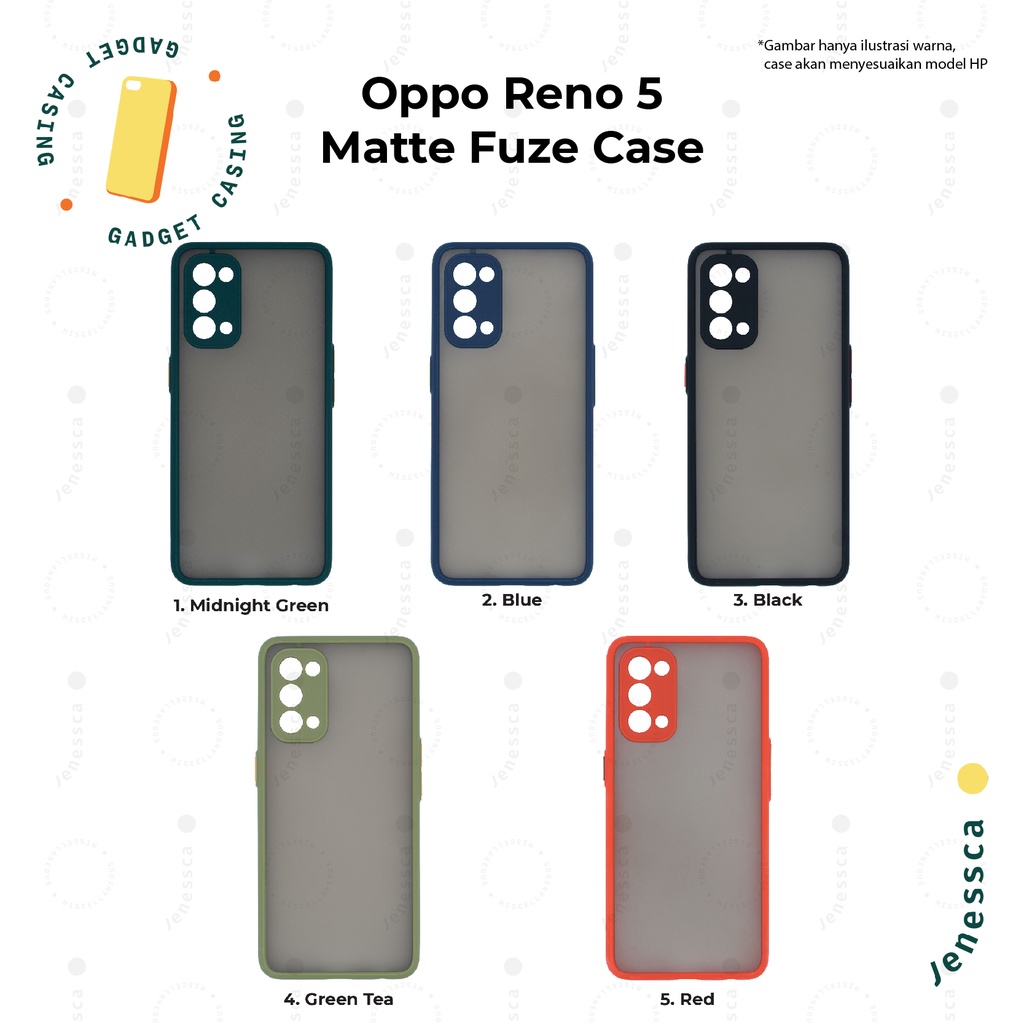 Oppo Reno 5 Case Matte Casing Fuze Matte dengan Pelindung Kamera