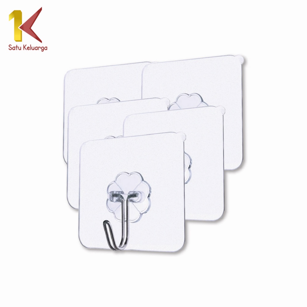 Satu Keluarga Gantungan Tempel Hook Magic Sticky Plug C124 Gantungan Baju Hook Dinding Kamar Mandi