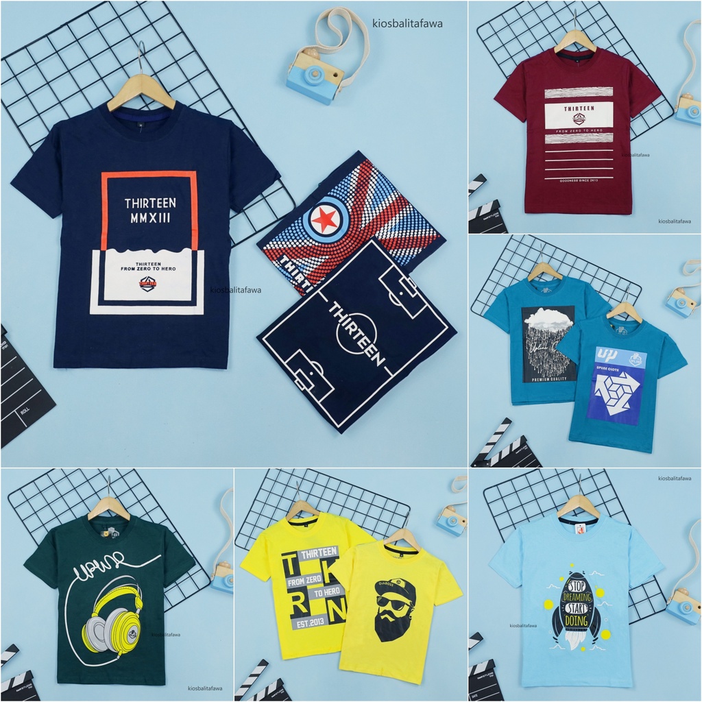 [PREMIUM CLASS] Kaos Anak uk 1-10 Tahun Distro Original / Export Baju Branded Laki Lengan Adem Polos