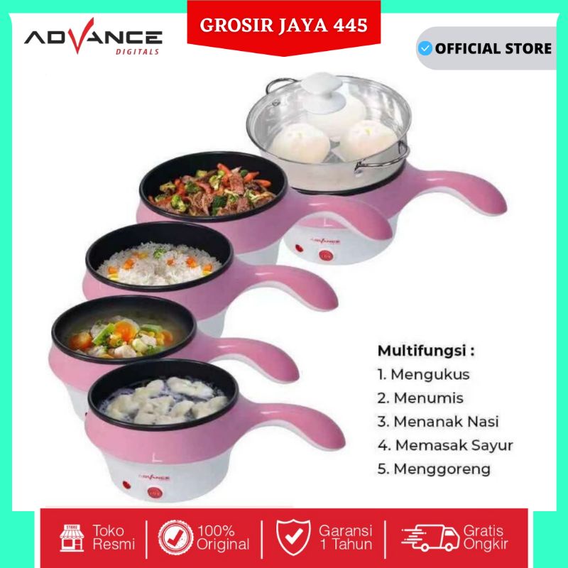 Panci Listrik Advance C-18 / Panci Elektrik Multifungsi Advance C18 ( ada Kukusan ) Steamer Warmer Cooker Panci Portable Serbaguna