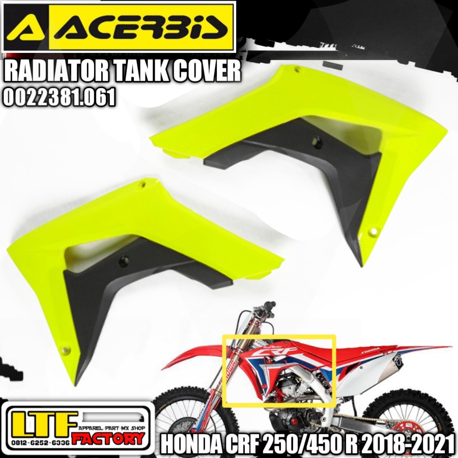 HONDA CRF 250 450 R 2017 2018 2019 2020 2021 - ACERBIS Radiator Tank Cover Body Sayap Samping Tangki
