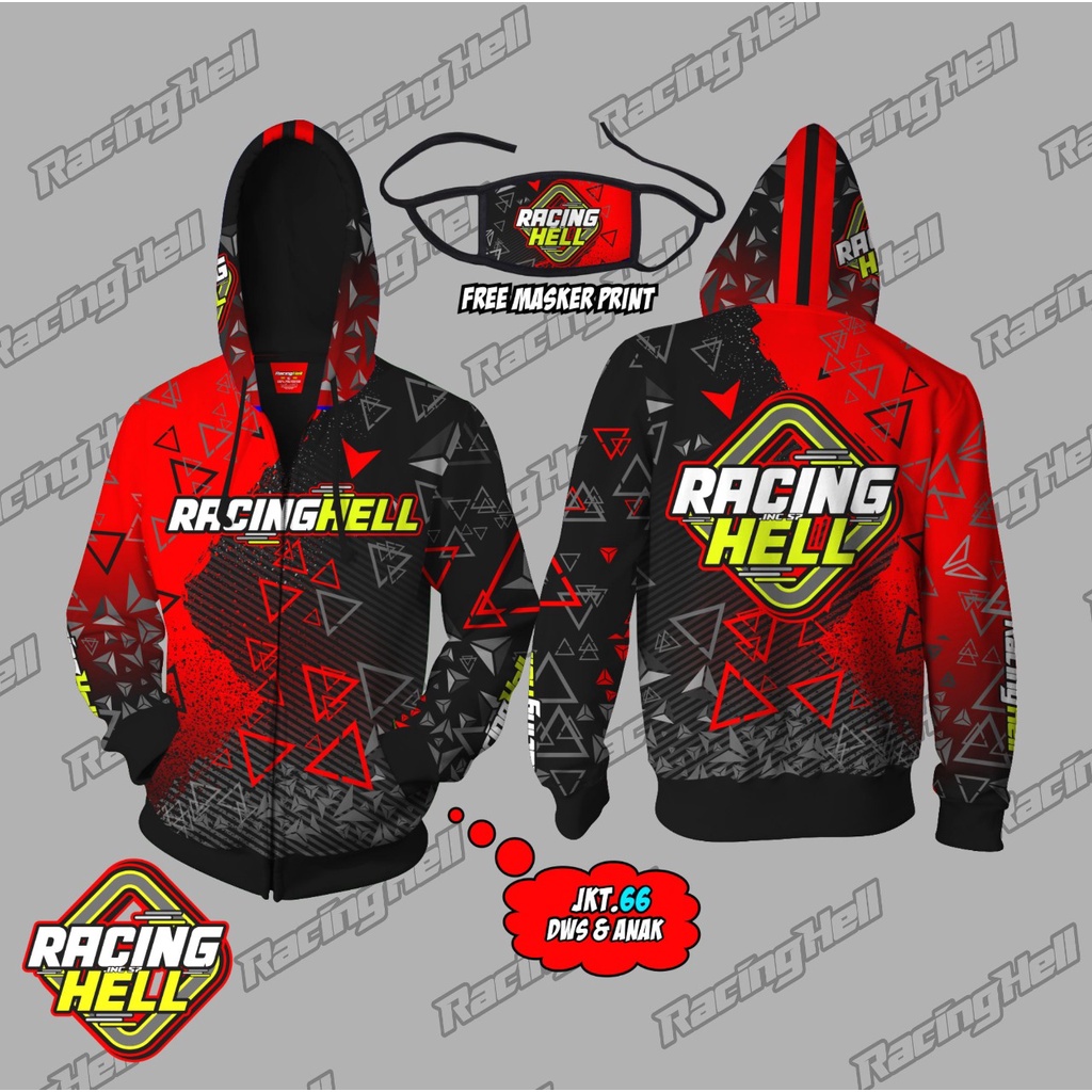 Jacket Anak Racing | Pakaian Jacket Anak Motor motif Racing hell