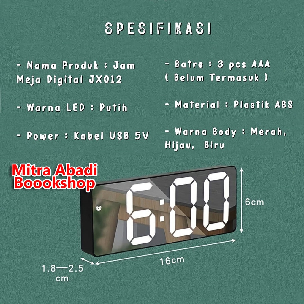 Jam Meja LED Digital / Digital LED Clock Tipe JX012 STYLISH