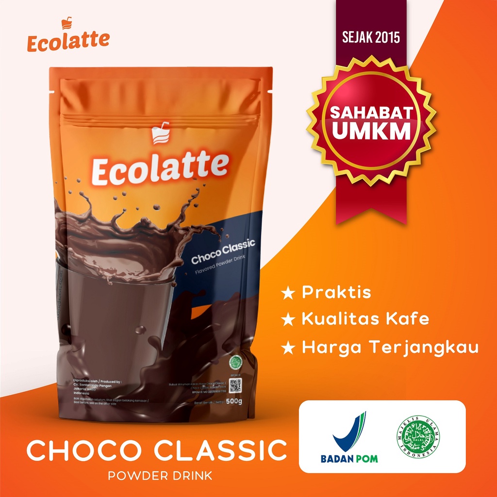 [1 KG] ECOLATTE CHOCO CLASSIC 1 KG Premium Powder Drink Bubuk Minuman Rasa Cokelat Klasik