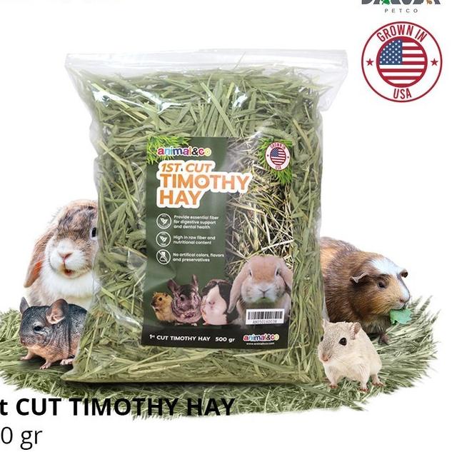 Animalnco Timothy Hay 1st Cut 500gr Makanan Kelinci Guaniea Pig