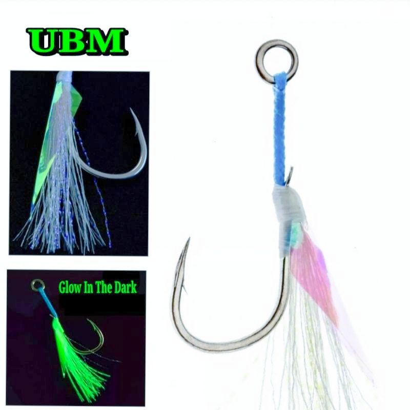 5/1PCS Assist Hook UBM GLOW IN THE DARK - Recommend - JIG 30-250g