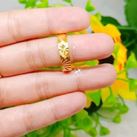 Cincin Kawin Model Ring Kembang Emas Tua Asli 24 (94%)