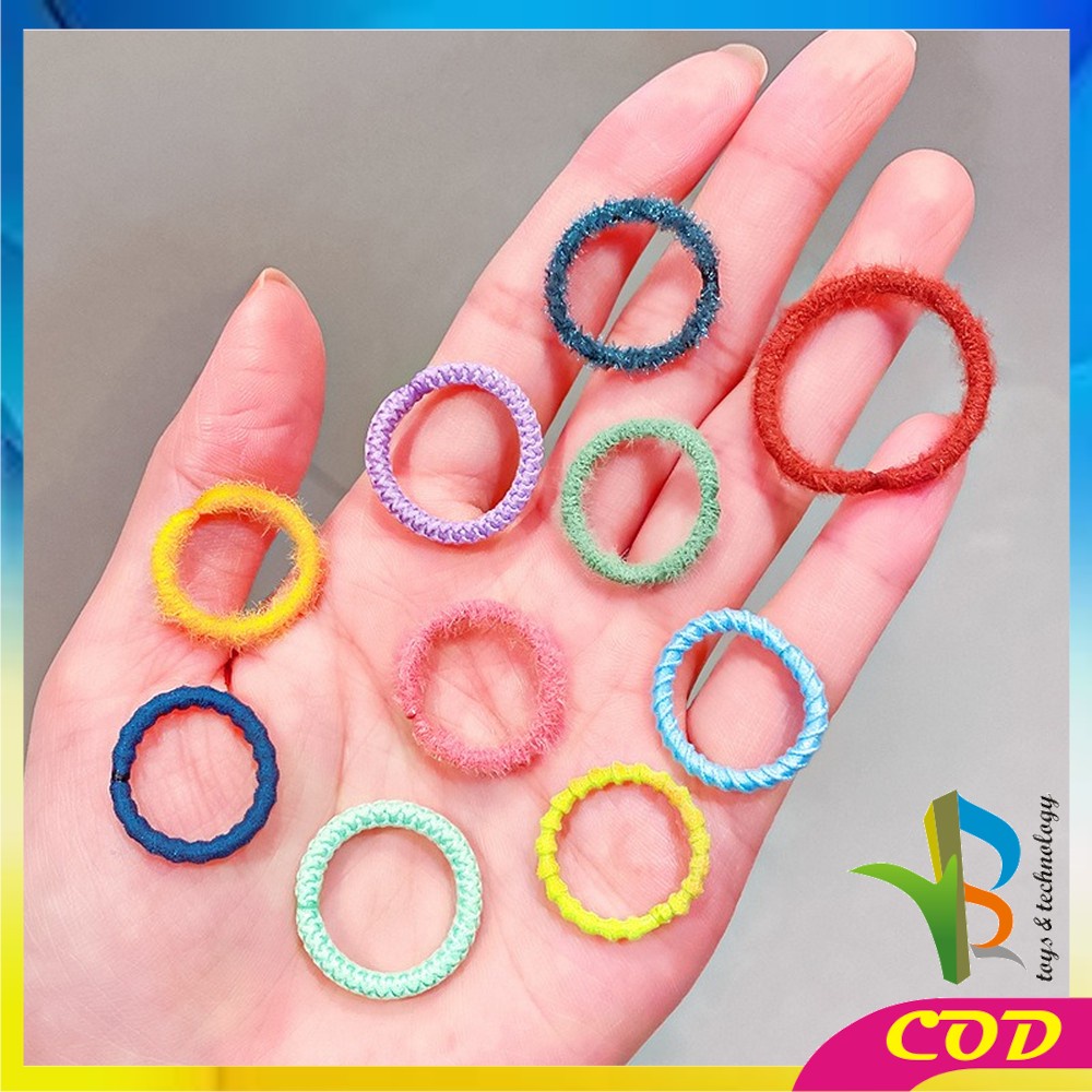 RB-C329 (100 PCS) Karet Ikat Rambut Spiral Gaya Korea / Kuncir Rambut Fashion / Kunciran Rambut Wanita FREE POUCH