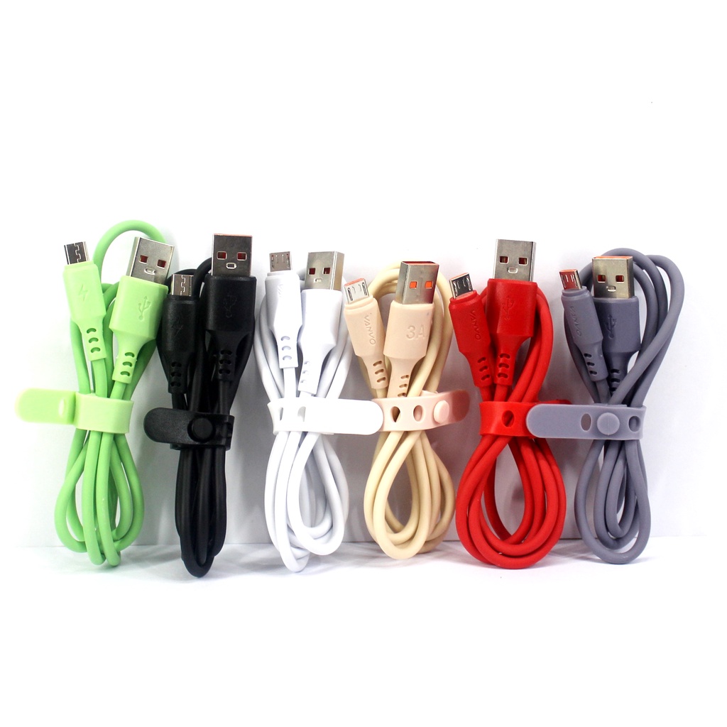CABLE USB KABEL DATA 3A VANVO VBT-313 FAST CHARGING MICRO 1000MM 1 TOPLES ISI 20 PCS