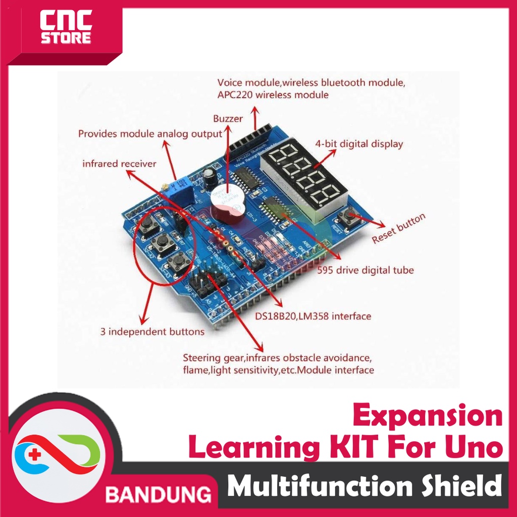 MULTI-FUNCTION SHIELD EXPANSION ARDUINO LEARNING FOR UNO MEGA