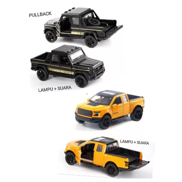 Diecast Mobil Raptor Pick Up Lampu + Suara.. Miniatur Raptor Pick Up... Pullback
