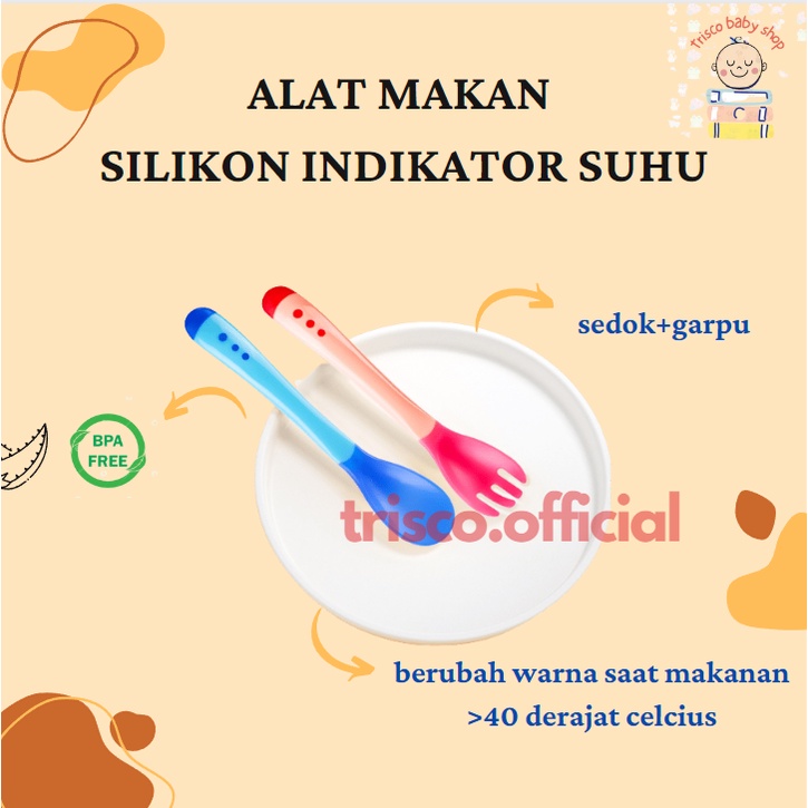 Trisco Sendok Makan Anak Silikon Indikator Suhu