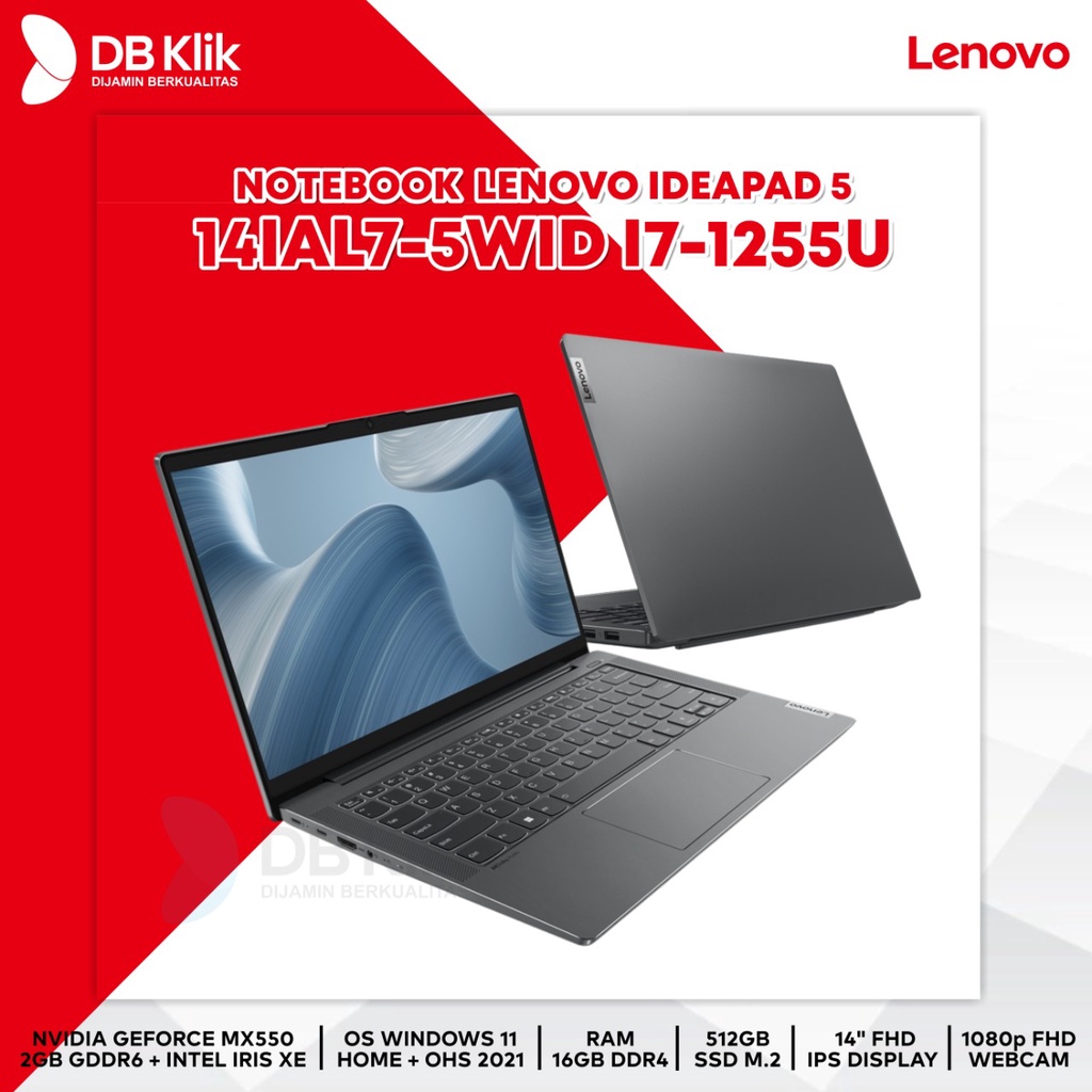 NOTEBOOK LENOVO IdeaPad 5 14IAL7-5WID I7-1255U 16/512 MX550 W11+OHS 14