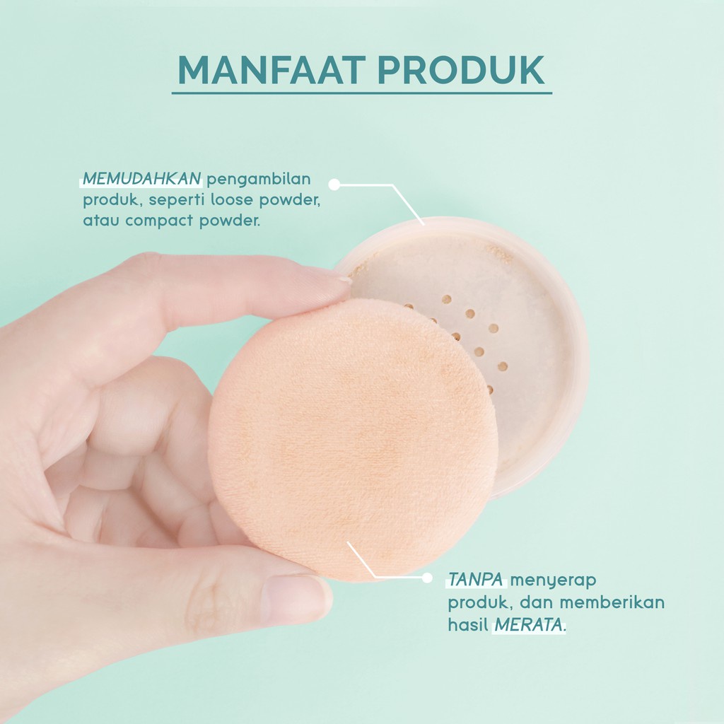 Glamfix Camelia Loose Powder Puff Spons Bedak Tabur Isi 2pcs