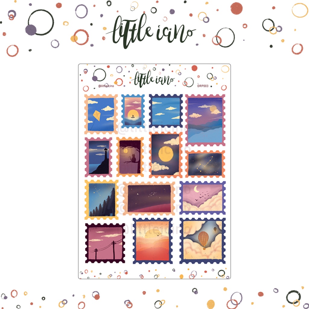 

STICKER JOURNAL AESTHETIC Sky Stamps untuk planner, bullet journal, dan journal | DRP003 | littleicino