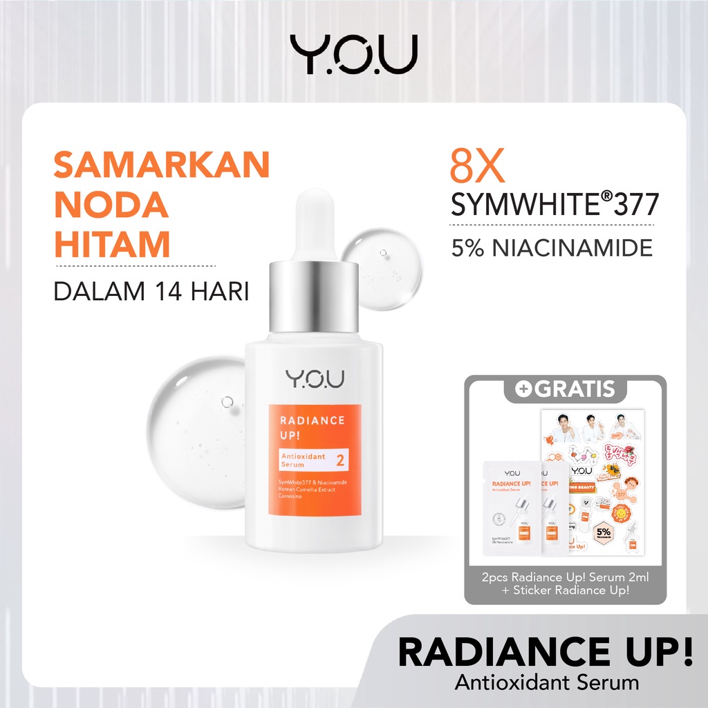 YOU 8× SymWhite 377 Radiance Up! Brightening Serum with Niacinamide Vitamin C | Atasi Bekas Jerawat and Dark Spot - CO