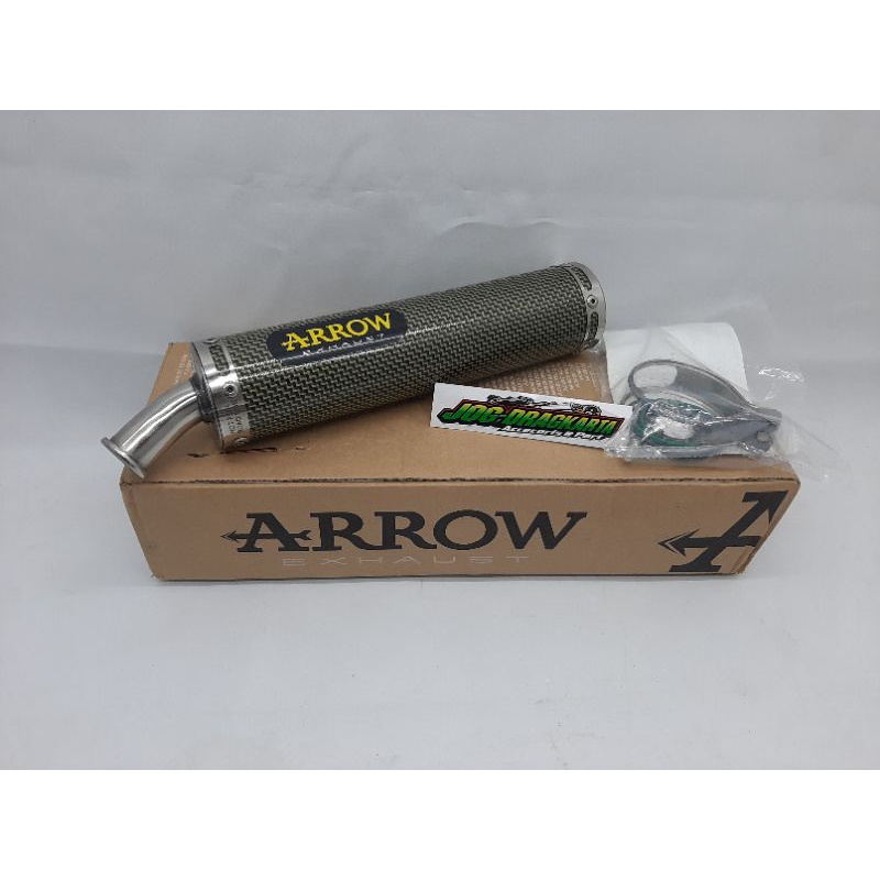 ARROW SILINCER SLINCER KNALPOT 2TAK ARROW CARBON KEVLAR UNIVERSALL MOTOR 2TAK ORIGINAL ITALIA 100%