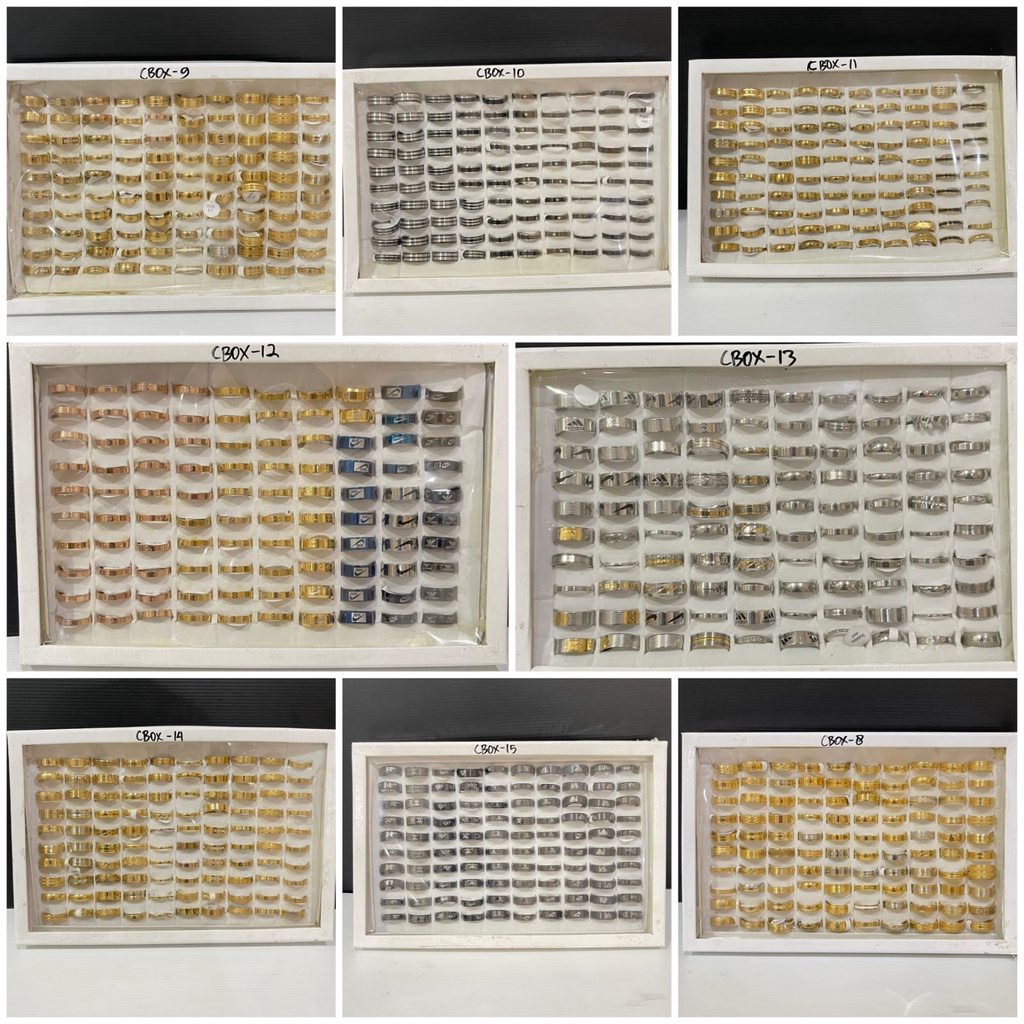 CINCIN TITANIUM 1 BOX ISI 100 PCS GROSIR UKURAN 16 SAMPAI 22 CBOX DUNIAGELANG