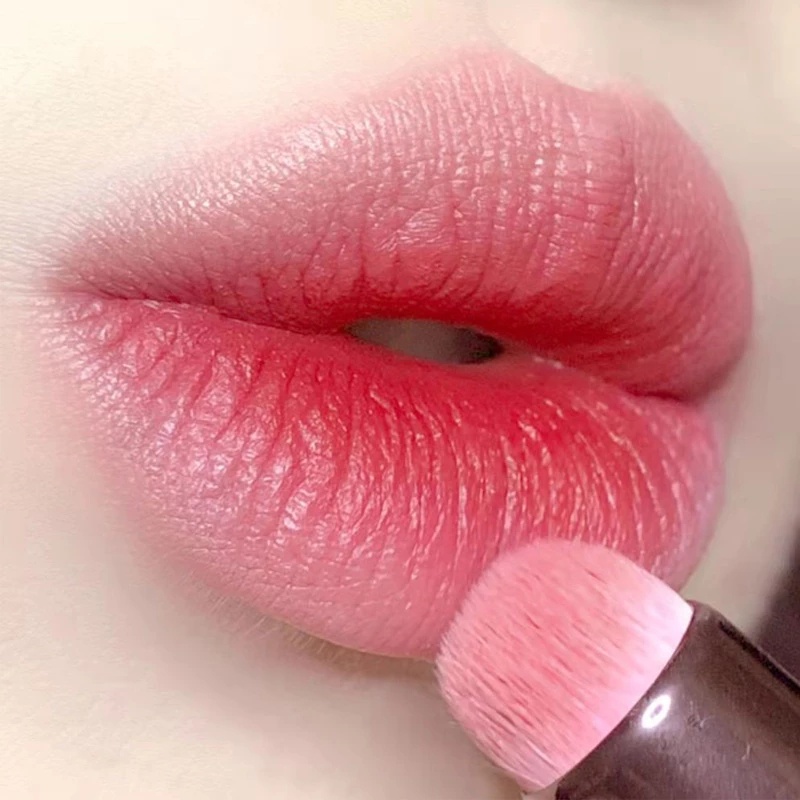 1pc Brush Makeup Mini Kepala Bulat Untuk Concealer / Lipstick / Blush On