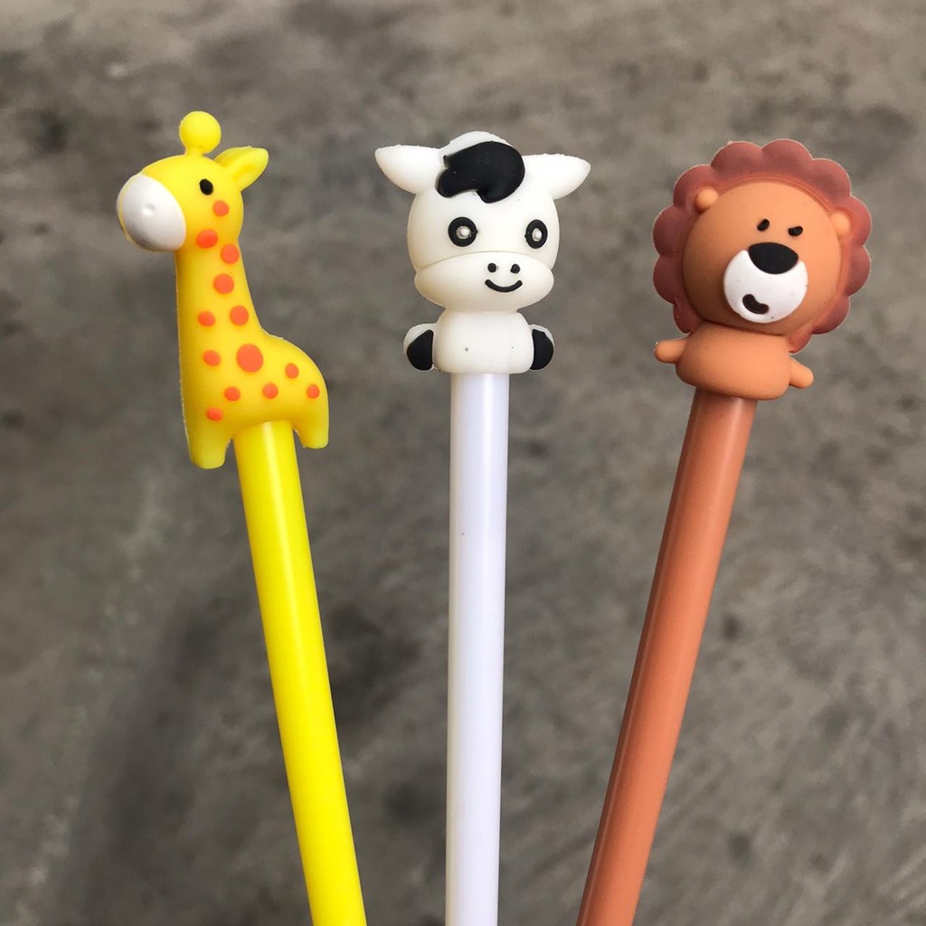 PEN GEL KARAKTER ZOO PULPEN ANIMAL PEN HEWAN UNIK IMUT LUCU BOLPEN IMPORT TERMURAH BISA GROSIR / COD