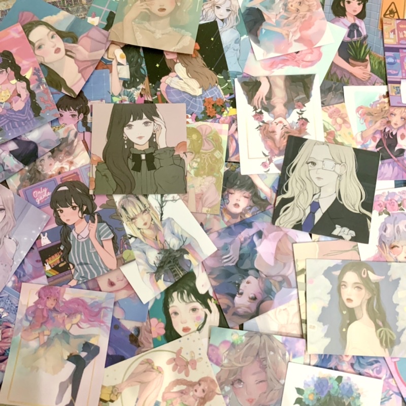 

aesthetic girls sticker | stiker anime girl | stiker laptop buku gelas tahan air