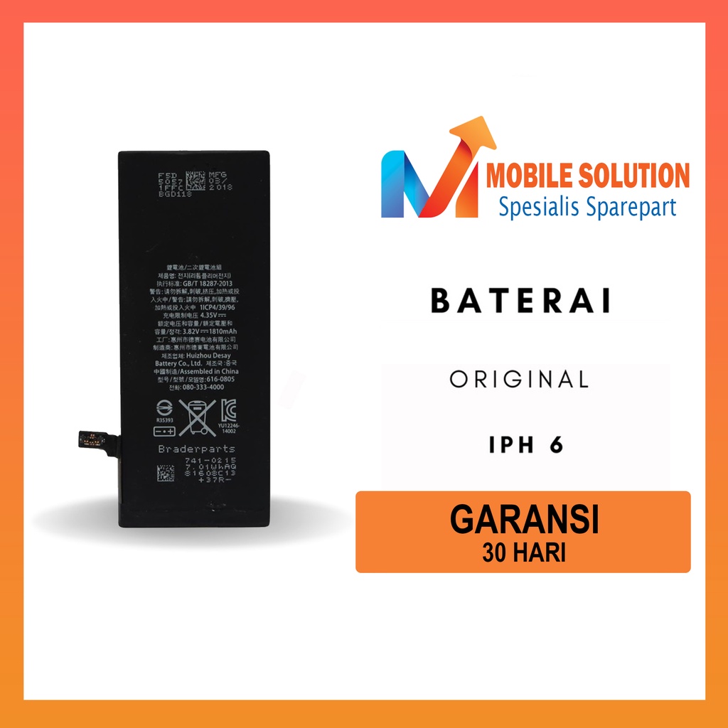 Grosir  Baterai Iphone 6 Original Garansi 1 Bulan + Packing