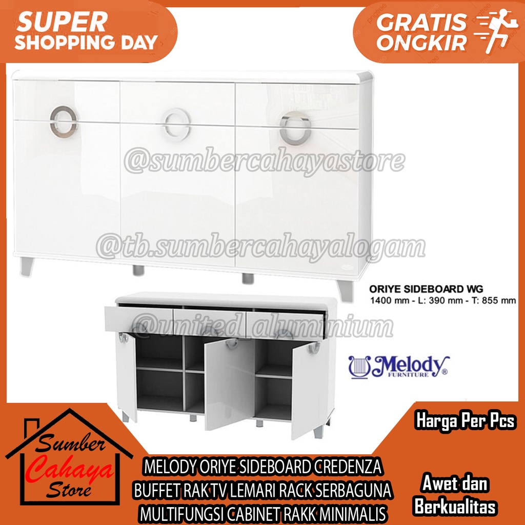 Jual MELODY ORIYE SIDEBOARD CREDENZA BUFFET RAK TV LEMARI RACK
