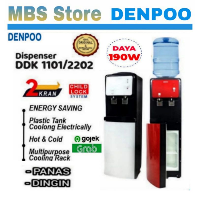 Jual Dispenser Denpoo Galon Atas Low Watt 190w Ddk 1101 Shopee Indonesia 9199