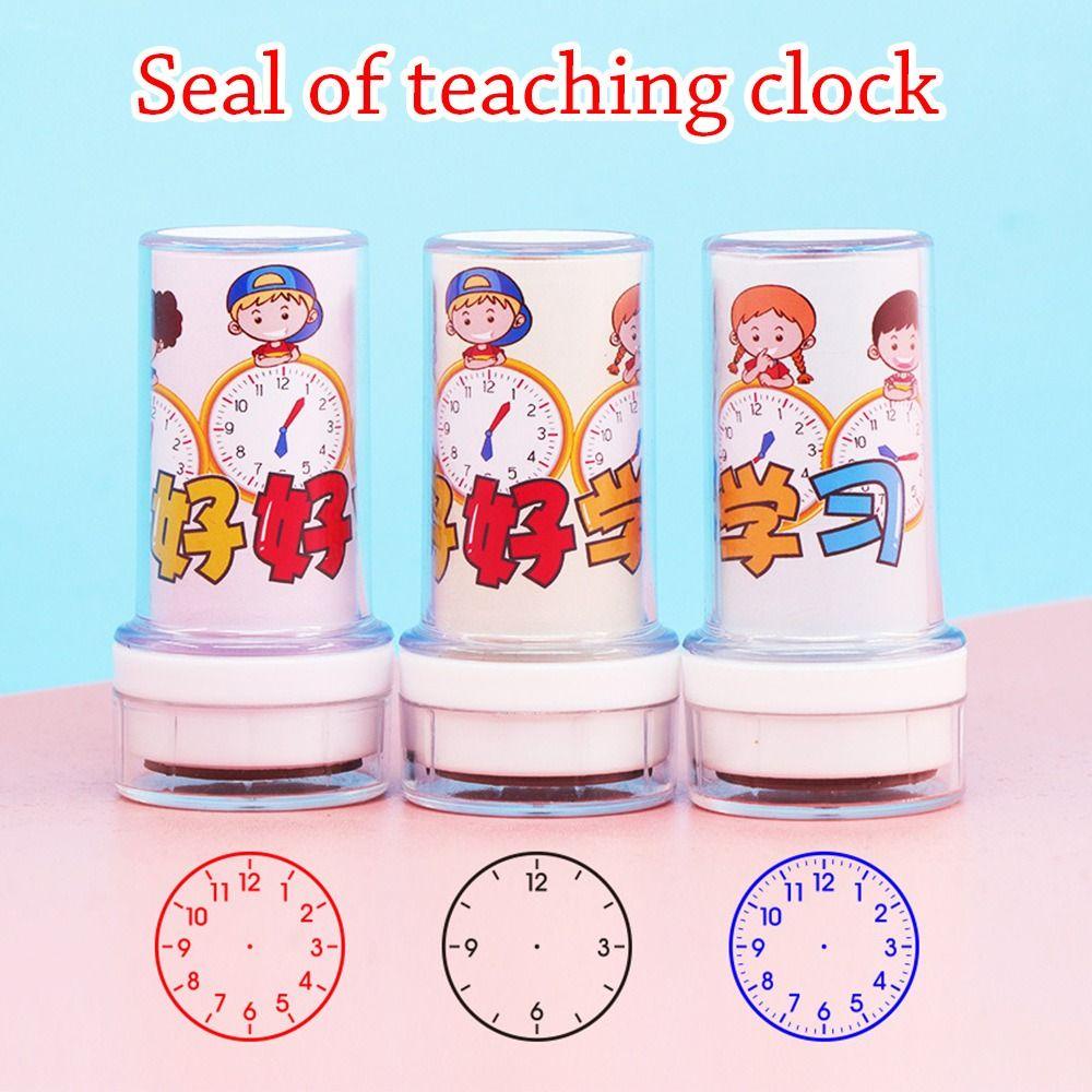 R-FLOWER Clock Stamp Gifts Stamps Teaching Aids Kids Toy Clock Dial