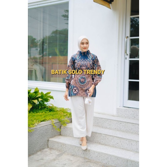 BAJU BLOUSE  WANITA BATIK KAIN KATUN HALUS LAPIS FURING / TRIKOT MURAH