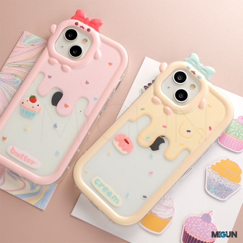 Cute! Butter Cream Case - Case for iPhone 7+ 8+ X XS XR XSMAX 11 12 13 MINI PRO PROMAX 14 14PLUS 14PRO 14PROMAX