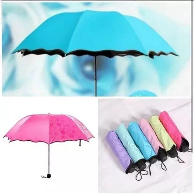 PAYUNG MAGIC 3D LIPAT / UMBRELLA PORTABLE / PAYUNG HUJAN ANTI SINAR MATAHARI UV / PAYUNG LIPAT 3D MOTIF BUNGA