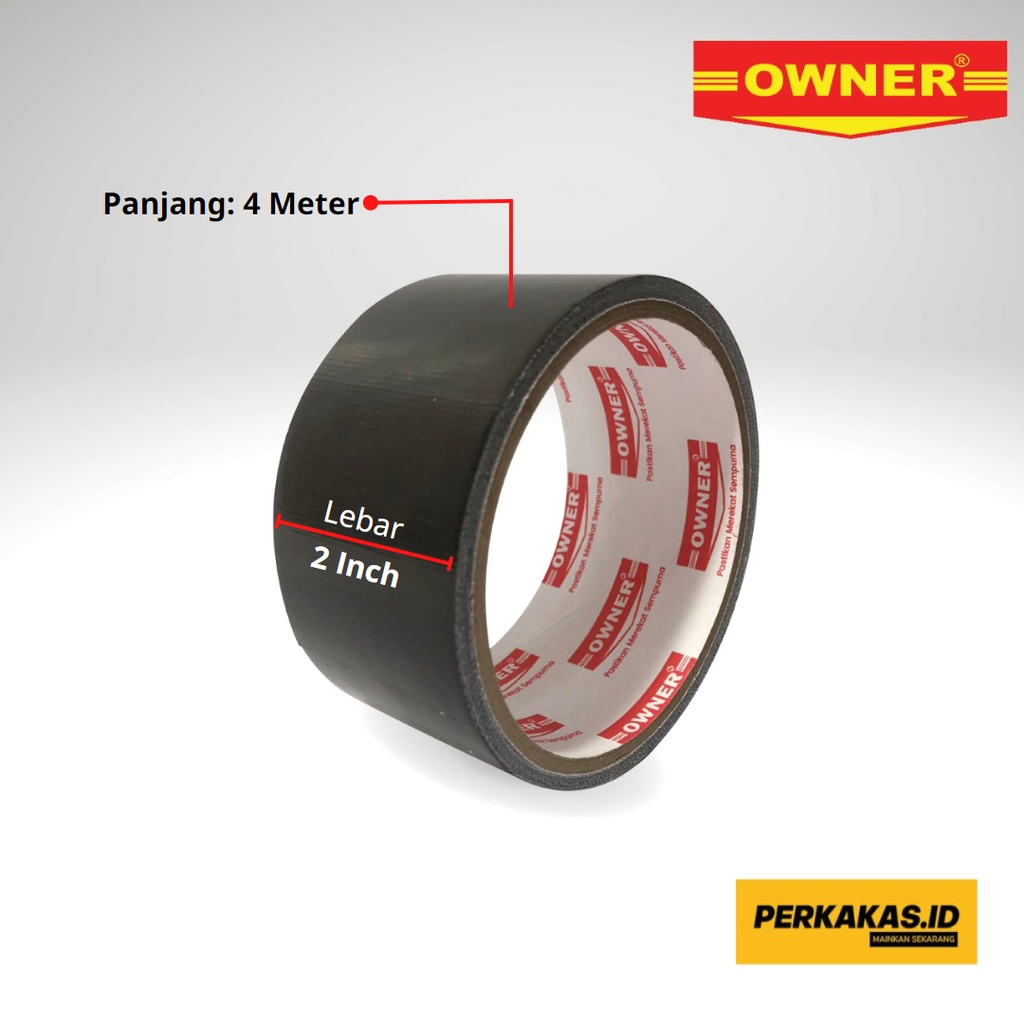 Lakban Kain Hitam Besar Clothtape 2 Inch 4 Meter OWNER