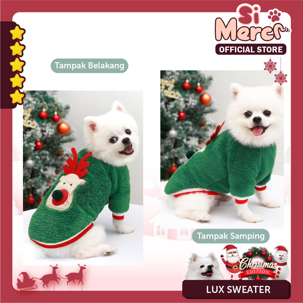 Baju Anjing Kucing Hewan Hoodie Natal / Baju Sweater Anjing Natal / Pet Clothes For Christmas Premium